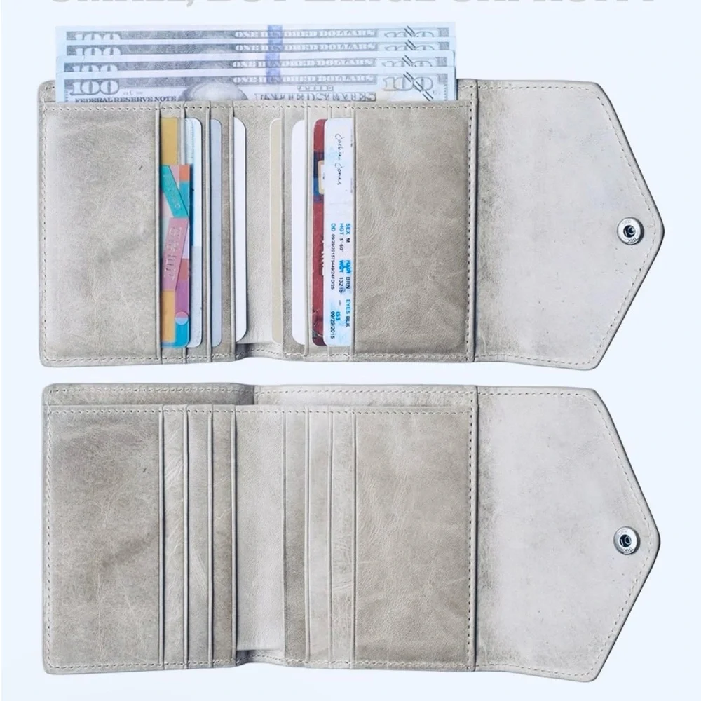 Wallet + Keychain ✨Polished Leather Wallet | RFID Blocking | COMBO | NWT